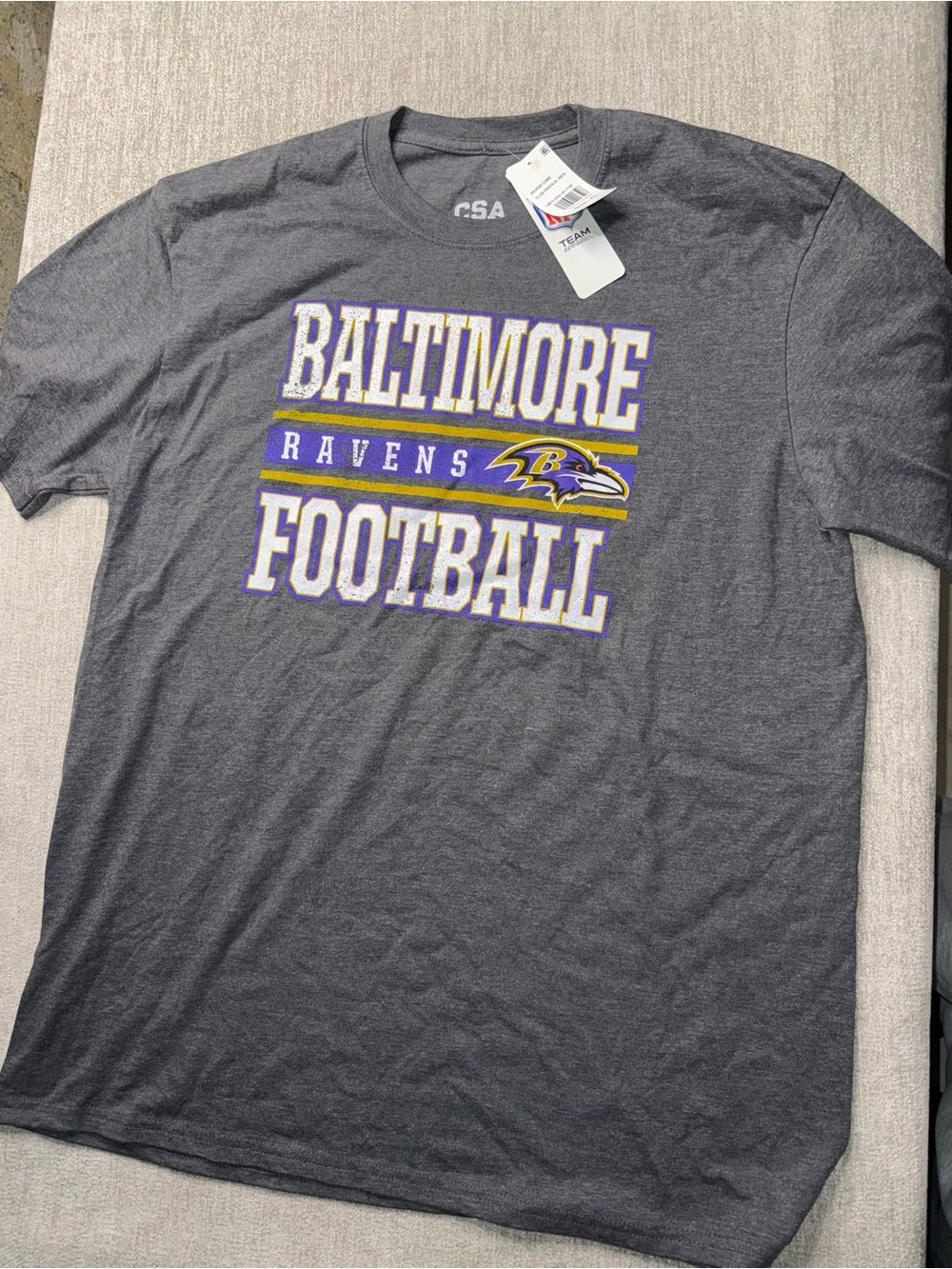 NWT Baltimore Ravens Football Graphic T-Shirt Men’s XL Gray NFL